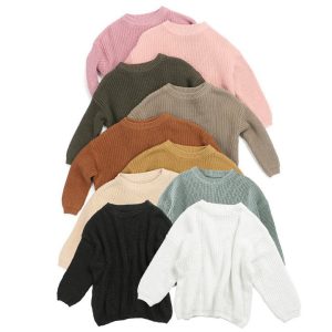 Baby Kid Girls Solid Color Sweaters Wholesale 22082312