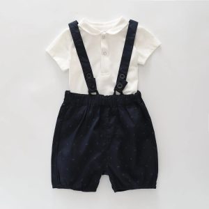 Boys Shorts with Braces and Bodysuit Set