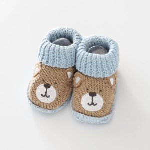 Brown Bear Knit Booties
